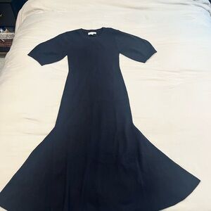 Treasure & Bond Black A-Line Puff Sleeve Dress